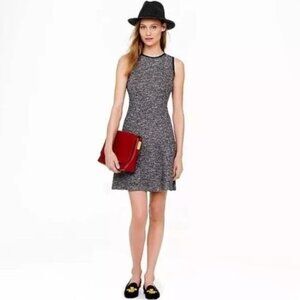 J. Crew Grey Sleeveless Tweed Fit and Flare Dress (Size 14)